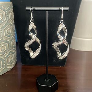 Silver “Swirl” Drop / Dangle Earrings
